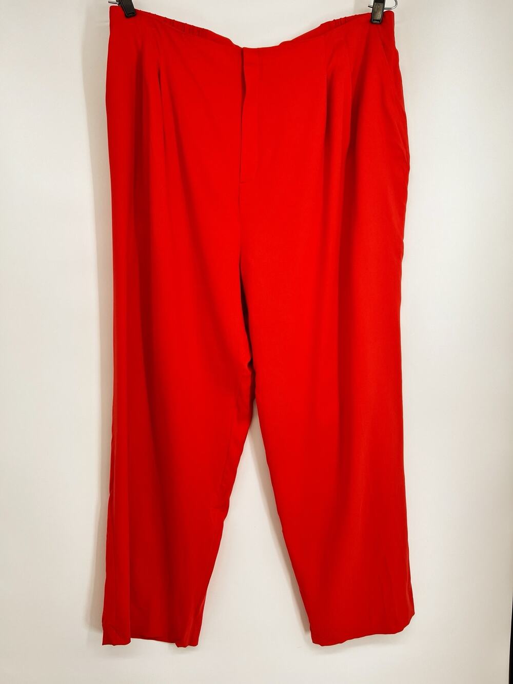 Vtg Linda Allard Ellen Tracy Silk Blend Pants NEW Womens 22 Sunset Red Pleated